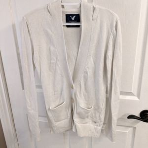 3 for $15 - White hooded American Eagle cardigan